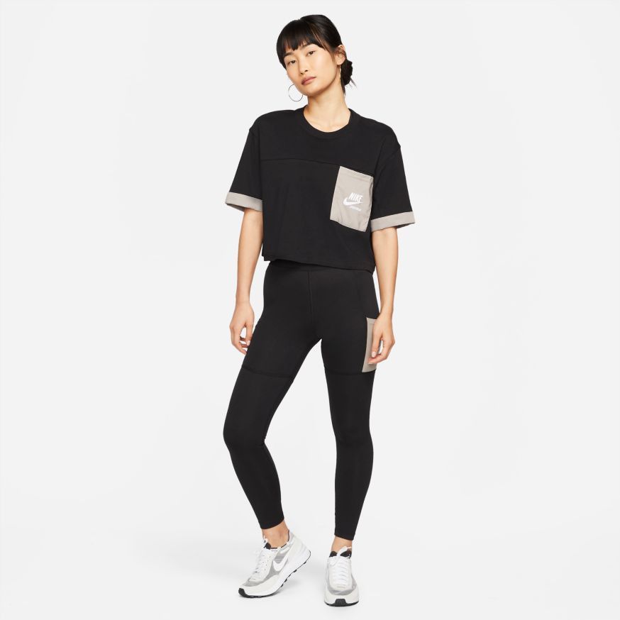Nike Women's Sportswear Printed Leggings-Black - Hibbett