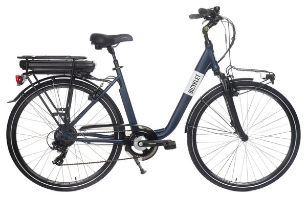 Vélo de Ville Électrique Mixte Bicyklet Claude Shimano Tourney 7V 500 Wh 700 mm Bleu Nuit Mat