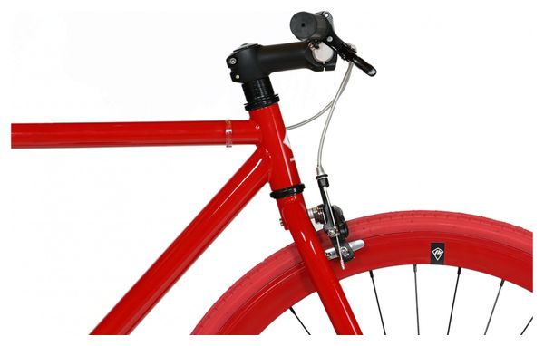 Vélo Fixie FabricBike Original 28   Fixed Gear  Hi-Ten Acier  Rouge et Blanc 2.0