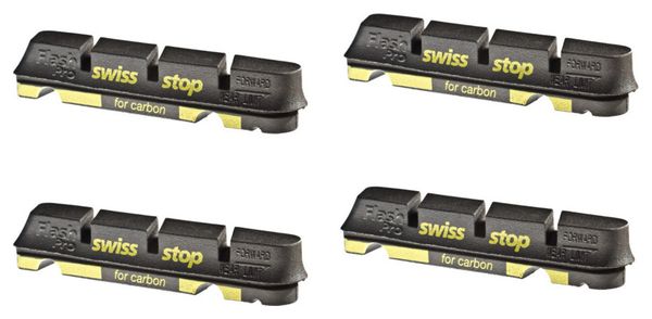 SwissStop FlashPro Black Prince x4 Brake Pad Inserts Carbon Wheels For Shimano / Sram / Campagnolo