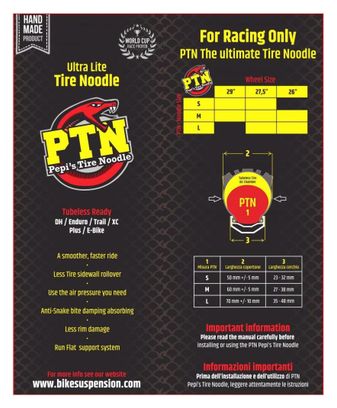 Mousse Anti-Pincement Pepi's Tire Noodle Race 29'' (Paire)