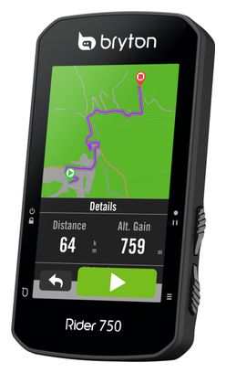Computadora GPS BRYTON Rider 750T + cinturón de cardio / cadencia / velocidad
