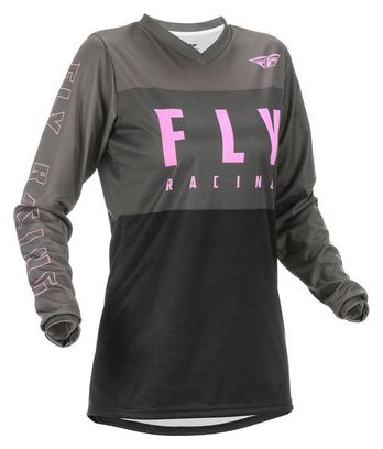 Fly Racing Women&#39;s Long Sleeve Jersey F-16 Gray / Black / Pink