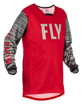 Fly Racing Kinetic Waves Kids Long Sleeve Jersey Red / Gray