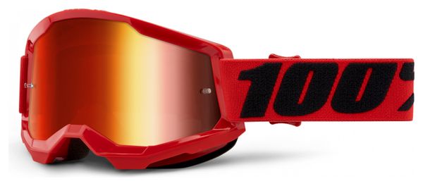 100% STRATA 2 mask | Red Black | Red Mirror Glasses