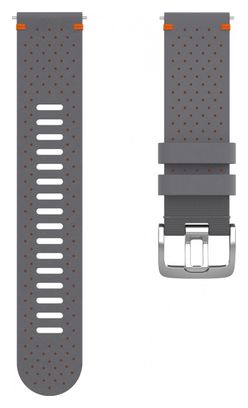Polar 22 mm Perforated Leather Wristband Grey / Orange