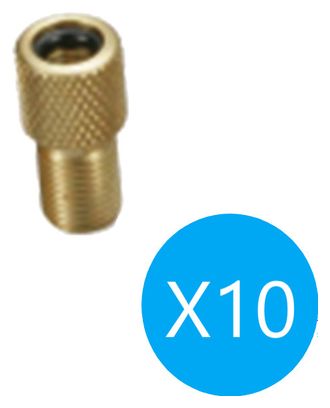 Confezione da 10 XLC PU-X14 Adattatore per valvola Schräder (pompa) a Dunlop (valvola)