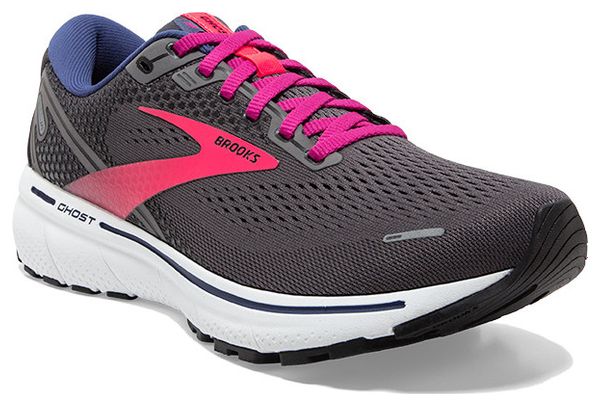 Brooks Ghost 14 Gray Pink Running Shoes Womens