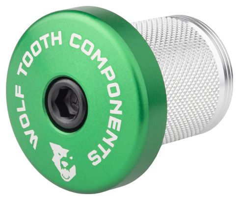 Wolf Tooth Compression Plug with Integrated Spacer Stem Cap 1 1/8" Green