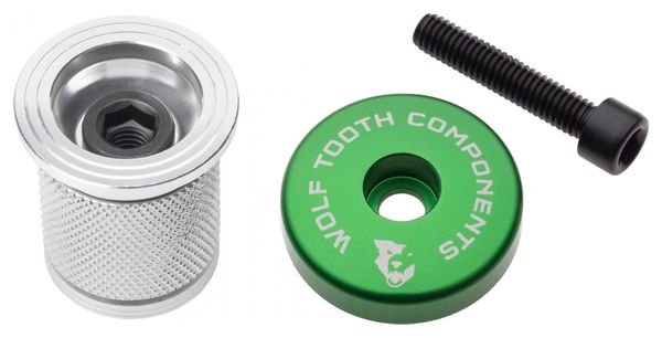 Wolf Tooth Kompressionsstöpsel mit integrierter Spacer Vorbaukappe 1 1/8'' Grün
