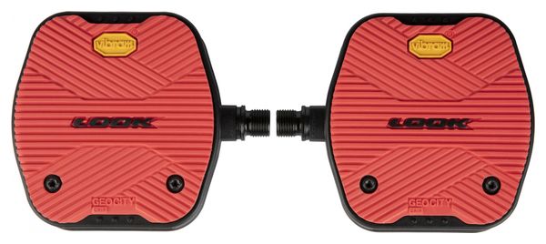 Look Geo City Grip Flat Pedals Red