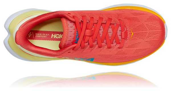 Hoka Mach 4 Running Shoes White Red Women