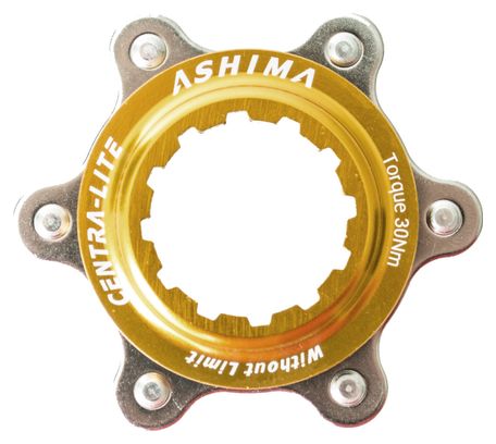 ASHIMA Adaptateur Center Lock Gold pour montage 6 trous