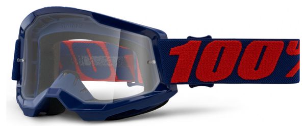 100% STRATA Maske 2 | Rot Blau Masego | Klare Brille