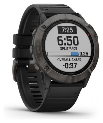 Garmin fenix 6X Pro Sapphire Carbon Gray DLC GPS Horloge met Zwarte Polsband