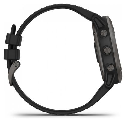 Montre GPS Garmin fenix 6X Pro Sapphire Carbon Gray DLC avec Bracelet Noir
