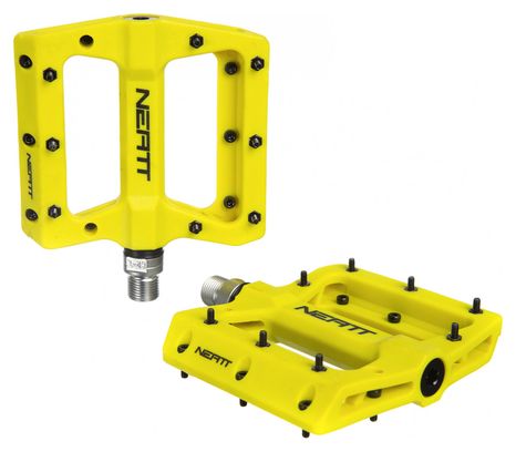 Pair of Neatt Composite 8 Pin Flat Pedals Yellow