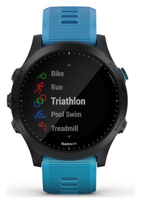 Montre GPS Garmin Forerunner 945 Pack Triathlon Noir avec Bracelet en Silicone Bleu