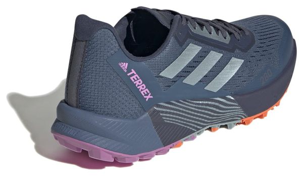 Women's Terrex Agravic Flow 2 Blue Pink Orange Trail Running Shoes