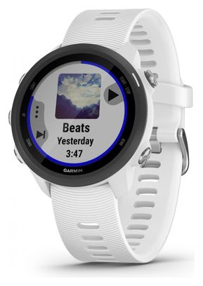Montre GPS Garmin Forerunner 245 Music Blanc avec Bracelet en Silicone Blanc