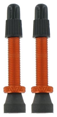 VAR Kit 2 Valves Tubeless Aluminium 35 mm Orange