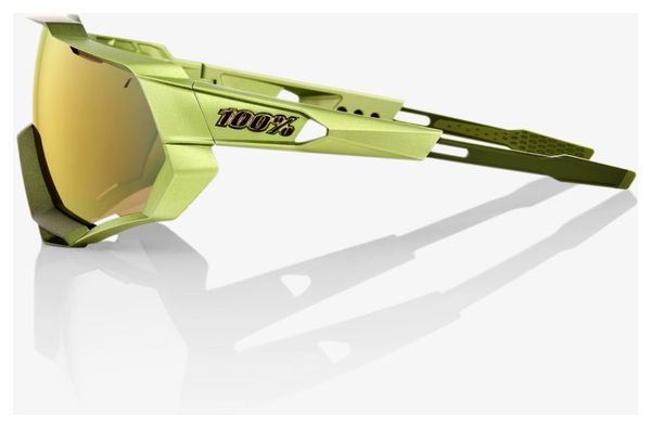 Speedtrap 100% Sonnenbrille Mattmetallic Grün / Bronze Mehrschichtspiegel