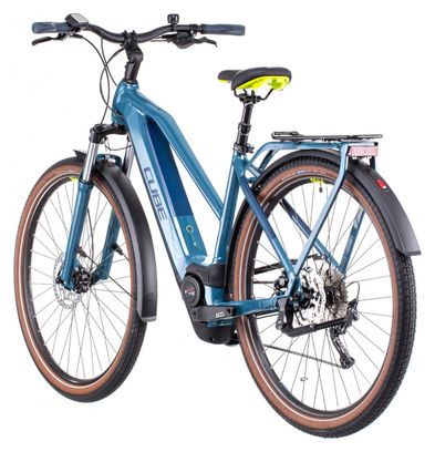 Cube Kathmandu Hybrid One 500 Trapeze Electric City Bike Shimano Deore 10S 500 Wh 700 mm Teal Blue 2022
