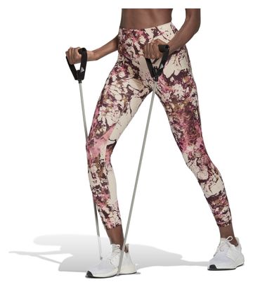Collant Long adidas running Yoga Essentials Print Beige Rose Femme