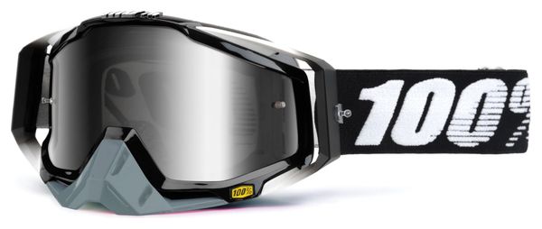 100% Racecraft Abyss Goggle Black Frame Mirror Silver Lens