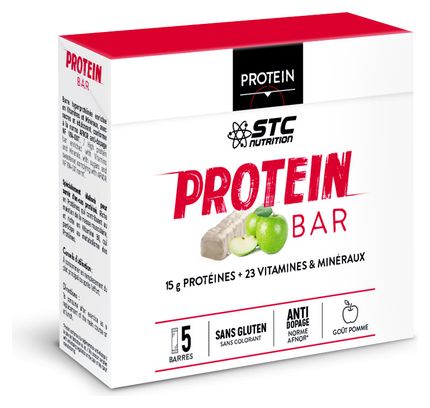 Barre Protéinée STC Nutrition - Protein Bar - 5 barres de 45 g - Pomme