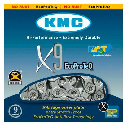 KMC X9 EPT Chain 116 Links Silver