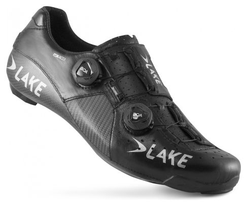 Zapatillas de carretera Lake CX403-X Negro / Plata - Modelo horma ancha