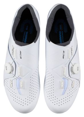 Par de zapatillas de carretera Shimano RC300 Blanco