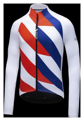 Maillot Manches Longues Gore Wear C5 Thermo Blanc/Rouge/Bleu