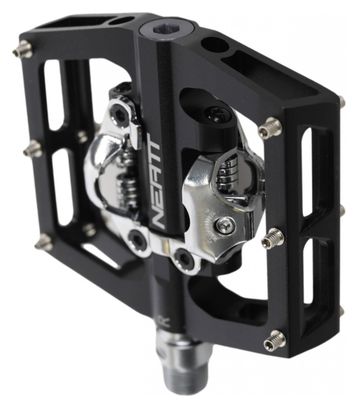 Neatt Double Side Clipless Pedals with Cages SPD Black