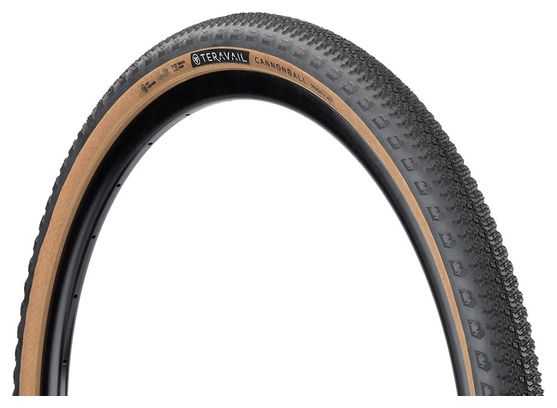 Pneu Gravel Teravail Cannonball 700 mm Tubeless Ready Souple Durable Bead-to-Bead Flancs Beiges Tan