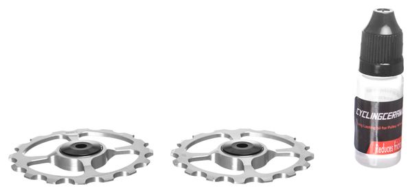 CiclismoCeramic Jockey Wheels Oversize Sram Red / Force / Rival 11s Silver