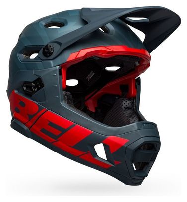Bell Super DH Spherical Mips Helmet with Detachable Chin Strap Blue / Crimson Red 2021