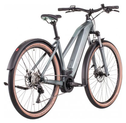 Cube Nuride Hybrid Pro 625 Allroad Trapeze Bicicleta Eléctrica Híbrida Shimano Deore 10S 625 Wh 29'' Verde Plata 2022