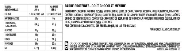 Menta di cioccolato della barra della proteina del costruttore di Clif Bar