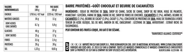 Mantequilla de cacahuete del chocolate de la barra de la proteína del constructor de la barra de Clif