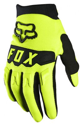 Pair of Kids Fox Dirtpaw Gloves Neon Yellow