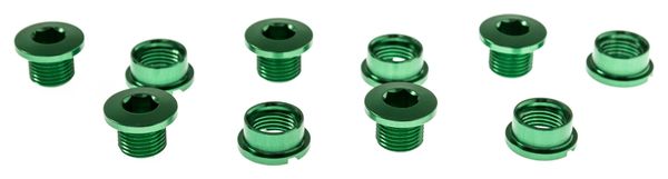 ICE Set of 5 Chainring bolt R-BOLT 6.5 mm Green
