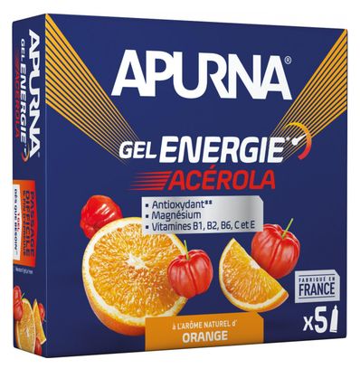 APURNA Energy Gel Booster für schwierige Passagen Acerola Orange 5 x 35 g