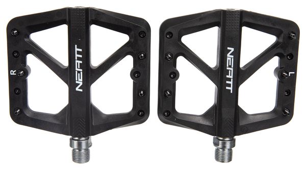 Paar Neatt Composite Flat Pedals 5 Spikes Black