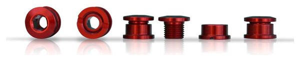 ICE Set of 5 Chainring bolt R-BOLT 6.5 mm Red