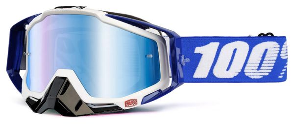 Masque 100% Racecraft Cobalt Bleu Blanc Écran Miroir Bleu