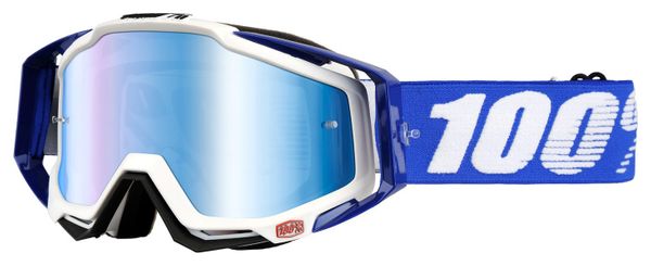 Masque 100% Racecraft Cobalt Bleu Blanc Écran Miroir Bleu