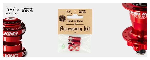 Peaty&#39;s x Chris King (MK2) Tubeless Valve Accessories Red