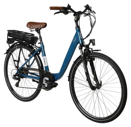 Vélo de Ville Électrique Mixte Bicyklet Claude Shimano Tourney 7V 500 Wh 700 mm Turquoise Marron